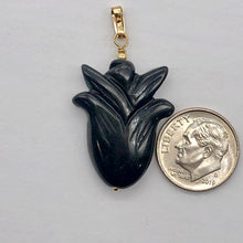 Load image into Gallery viewer, Obsidian 14K Gold Filled Rose Pendant | 2 1/2" Long | Black | 1 Pendant |
