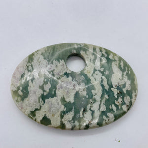 Harmony Stone Oval Centerpiece Bead - Ice Green | 63x45x8mm | 1 Bead |