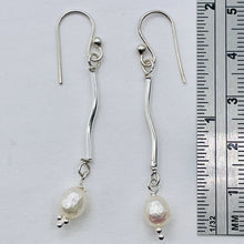 Load image into Gallery viewer, Stunning Faceted White Pearls Sterling Silver Earrings | 2" Long |
