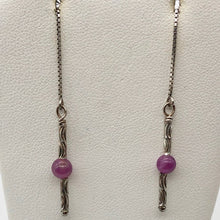 Load image into Gallery viewer, Designer Pink Sapphire and Silver Threader Earrings 306537 - PremiumBead Alternate Image 3