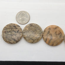 Load image into Gallery viewer, Feldspar Coin Beads | 35x7mm | 5 Beads | Tan Black Red |