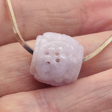 Load image into Gallery viewer, Jade AAA Carved Barrel Bead | 16x14mm | Lavender | 1 Bead |