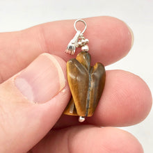 Load image into Gallery viewer, On the Wings of Angels Tigereye Sterling Silver 1.5" Long Pendant 509284TES - PremiumBead Alternate Image 8