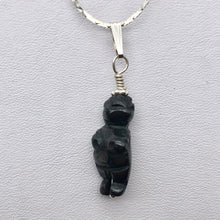 Load image into Gallery viewer, Hand Carved Hematite Goddess of Willendorf Sterling Silver Pendant| 1 1/2" long| - PremiumBead Alternate Image 5