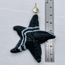 Load image into Gallery viewer, SardonyxSterling Silver Starfish Pendant | 3" Long | Black White | 1 Pendant |