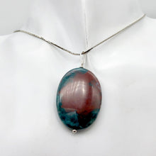Load image into Gallery viewer, Rare Bloodstone Sterling Silver Oval Pendant with Wolf Head Image| 2 3/4" Long |