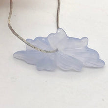 Load image into Gallery viewer, 15cts Exquisitely Hand Carved Blue Chalcedony Flower Pendant Bead| 1 1/2" Long |