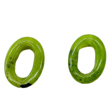 Load image into Gallery viewer, 2 Picture Frame Nephrite Jade 18x13mm Oval Beads 009387