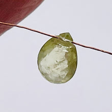 Load image into Gallery viewer, Sapphire 1.3ct Flat Faceted Briolette Pendant Bead | 9x6x3mm | Pale Green | 1 |