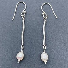 Load image into Gallery viewer, Stunning Faceted White Pearls Sterling Silver Earrings | 2" Long |
