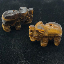 Load image into Gallery viewer, Wild 2 Hand Carved Tiger Eye Elephant Beads | 21x14.5x9mm | Bronze