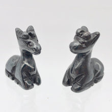 Load image into Gallery viewer, Graceful 2 Carved Hematite Giraffe Beads | 21.5x17x9.5mm | Silver Grey - PremiumBead Primary Image 1