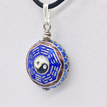 Load image into Gallery viewer, Beautiful Cloisonné Yin Yang and I Ching Sterling Silver Pendant 510865S - PremiumBead Alternate Image 9