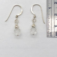 Load image into Gallery viewer, Crystal Carved Lotus Sterling Silver Drop Earrings| 1" Long | Clear | 1 Earrings