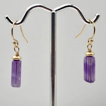 Load image into Gallery viewer, Royal Natural Amethyst 14K Gold Filled Drop Earrings | 1 1/4 inch long | - PremiumBead Primary Image 1