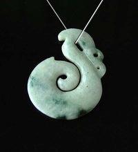 Load image into Gallery viewer, Carved Flowering Jade 'Dawn Treader' 51x38mm Bead Pendant 7739A - PremiumBead Alternate Image 3