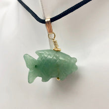 Load image into Gallery viewer, Swimmin&#39;! Aventurine Fish Koi 14kgf Gold Pendant - PremiumBead Alternate Image 10
