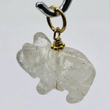 Load image into Gallery viewer, Piggie! Carved Clear Quartz Pig 22K Vermeil Pendant 509274QZG