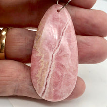 Load image into Gallery viewer, Natural Lacy Pink Rhodochrosite Pendant Bead | 60x30mm| Pink | Teardrop | 1 Bd | - PremiumBead Alternate Image 4