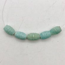 Load image into Gallery viewer, 5 Amazonite Carved Lotus Barrel 12x8mm Beads - PremiumBead Alternate Image 4