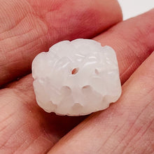 Load image into Gallery viewer, Jade AAA Carved Barrel Bead | 16x14mm | White | 1 Bead |