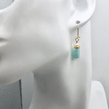 Load image into Gallery viewer, Hemimorphite and Pearl 14K Gold Filled Drop/Dangle Earrings| 1 1/4" Long | Blue|