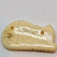 Load image into Gallery viewer, 1 "Cheshire Cat" Carved & Scrimshawed Waterbuffalo Bone Bead 010710S - PremiumBead Alternate Image 3
