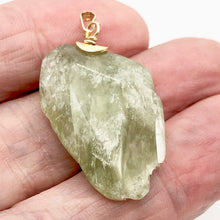 Load image into Gallery viewer, Chatoyant Green Kunzite Faceted Nugget Bead 14K Gold Filled Pendant | 1 1/2" |