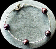Load image into Gallery viewer, Black Grape Pearl Sterling Silver Bracelet Earrings and Necklace 3948 - PremiumBead Alternate Image 3