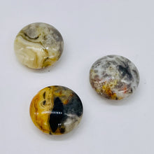 Load image into Gallery viewer, 3 Beads of intricate Designs Crazy Lace Agate Coin Beads 8969