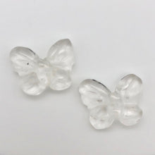Load image into Gallery viewer, Fluttering 2 Hand Carved Quartz Butterfly Beads | 21x18x5mm | Clear - PremiumBead Alternate Image 2