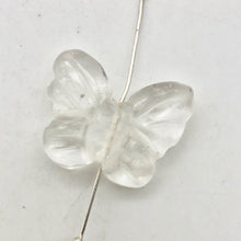 Load image into Gallery viewer, Fluttering 2 Hand Carved Quartz Butterfly Beads | 21x18x5mm | Clear - PremiumBead Alternate Image 4