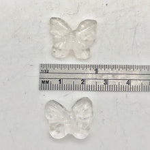 Load image into Gallery viewer, Fluttering 2 Hand Carved Quartz Butterfly Beads | 21x18x5mm | Clear - PremiumBead Alternate Image 5