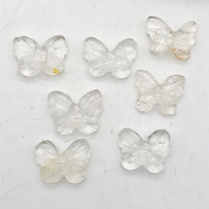 Fluttering 2 Hand Carved Quartz Butterfly Beads | 21x18x5mm | Clear - PremiumBead Alternate Image 7