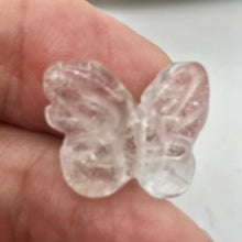 Load image into Gallery viewer, Fluttering 2 Hand Carved Quartz Butterfly Beads | 21x18x5mm | Clear - PremiumBead Alternate Image 10
