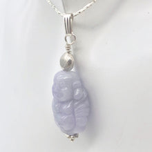 Load image into Gallery viewer, Hand Carved Lavender Jade Buddha Pendant with Silver Findings | 1 5/8" Long - PremiumBead Alternate Image 8