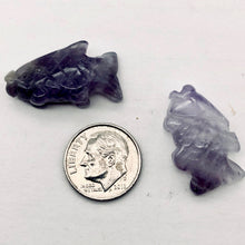 Load image into Gallery viewer, Swimming' 2 Carved Amethyst Fish Koi Carp Beads | 23x12x8mm | Purple - PremiumBead Alternate Image 5