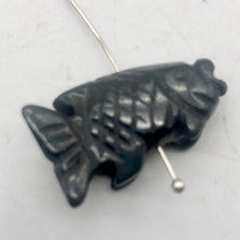 Load image into Gallery viewer, Swimming 2 Hand Carved Hematite Koi Fish Beads | 23x11x5mm | Silver black - PremiumBead Alternate Image 5
