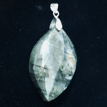 Load image into Gallery viewer, Labradorite Sterling Silver Natural | 1 1/2" Long | Blue Orange | 1 Pendant |