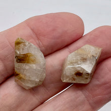 Load image into Gallery viewer, 2 Large Rutilated Quartz Centerpiece Beads 10574G