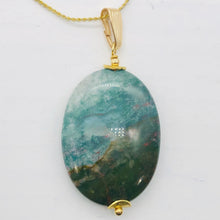 Load image into Gallery viewer, Rare Huge Bloodstone & 14K Gold Filled Oval Pendant | 2" Long |