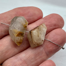 Load image into Gallery viewer, 2 Large Rutilated Quartz Centerpiece Beads 10574G