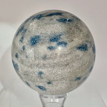 Load image into Gallery viewer, K2 Stone Meditation Scrying Sphere | 3" | White Blue | 1 Display Sphere |