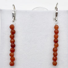 Load image into Gallery viewer, Red Aventurine Bead Sterling Silver Lever Back Gemstone Drop Earrings - PremiumBead Primary Image 1
