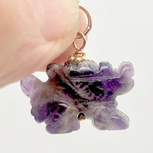 Load image into Gallery viewer, Wild! Amethyst Hand Carved Winged Dragon 22K Vermeil Gold Pendant 509286AMG