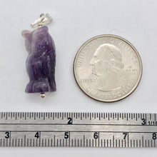 Load image into Gallery viewer, Amethyst Hand Carved Hooting Owl & Sterling Silver 1 3/8" Long Pendant 509297AMS - PremiumBead Alternate Image 6