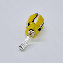 Load image into Gallery viewer, Lampwork Frog Sterling Silver Frog | 1" Long | Yellow | 1 Pendant |