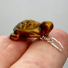 Load image into Gallery viewer, Adorable Tigereye Carved Turtle Sterling Silver Pendant | 1.25" (Long) |