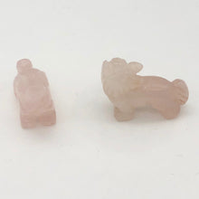 Load image into Gallery viewer, Howling 2 Carved Rose Quartz Standing Wolf/Coyote Beads | 21x17x7.5mm | Pink