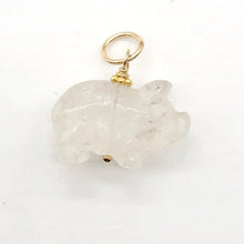 Load image into Gallery viewer, Piggie! Carved Clear Quartz Pig 22K Vermeil Pendant 509274QZG